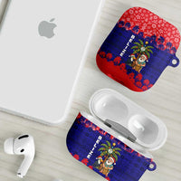 Belize Christmas AirPods Case with Santa Toucan Palm Tree and Tribal Holiday Pattern - Wonder Print Shop