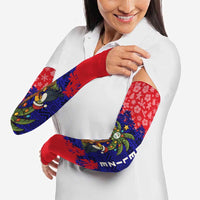 Belize Christmas Arm Sleeves with Santa Toucan Palm Tree and Tribal Holiday Pattern - Wonder Print Shop