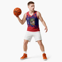 Belize Christmas Basketball Jersey with Santa Toucan Palm Tree and Tribal Holiday Pattern - Wonder Print Shop