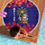 Belize Christmas Beach Blanket with Santa Toucan Palm Tree and Tribal Holiday Pattern - Wonder Print Shop
