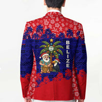 Belize Christmas Blazer with Santa Toucan Palm Tree and Tribal Holiday Pattern - Wonder Print Shop