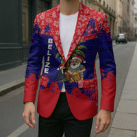 Belize Christmas Blazer with Santa Toucan Palm Tree and Tribal Holiday Pattern - Wonder Print Shop