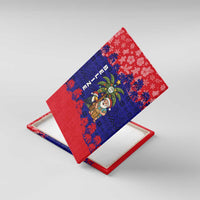 Belize Christmas Canvas Wall Art with Santa Toucan Palm Tree and Tribal Holiday Pattern - Wonder Print Shop