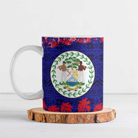 Belize Christmas Ceramic Mug with Santa Toucan Palm Tree and Tribal Holiday Pattern - Wonder Print Shop