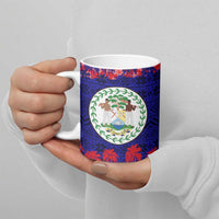 Belize Christmas Ceramic Mug with Santa Toucan Palm Tree and Tribal Holiday Pattern - Wonder Print Shop