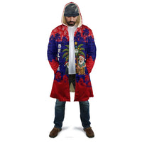 Belize Christmas Cloak with Santa Toucan Palm Tree and Tribal Holiday Pattern - Wonder Print Shop