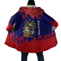 Belize Christmas Cloak with Santa Toucan Palm Tree and Tribal Holiday Pattern - Wonder Print Shop