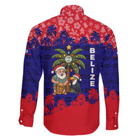 Belize Christmas Family Matching Long Sleeve Bodycon Dress and Hawaiian Shirt with Santa Toucan Palm Tree and Tribal Holiday Pattern - Wonder Print Shop