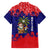 Belize Christmas Family Matching Off The Shoulder Long Sleeve Dress and Hawaiian Shirt with Santa Toucan Palm Tree and Tribal Holiday Pattern - Wonder Print Shop