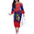 Belize Christmas Family Matching Off The Shoulder Long Sleeve Dress and Hawaiian Shirt with Santa Toucan Palm Tree and Tribal Holiday Pattern - Wonder Print Shop