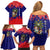 Belize Christmas Family Matching Off Shoulder Short Dress and Hawaiian Shirt with Santa Toucan Palm Tree and Tribal Holiday Pattern - Wonder Print Shop