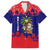 Belize Christmas Family Matching Short Sleeve Bodycon Dress and Hawaiian Shirt with Santa Toucan Palm Tree and Tribal Holiday Pattern - Wonder Print Shop