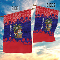 Belize Christmas Garden Flag with Santa Toucan Palm Tree and Tribal Holiday Pattern - Wonder Print Shop
