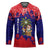 Belize Christmas Hockey Jersey with Santa Toucan Palm Tree and Tribal Holiday Pattern - Wonder Print Shop