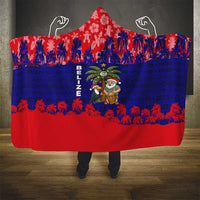 Belize Christmas Hooded Blanket with Santa Toucan Palm Tree and Tribal Holiday Pattern - Wonder Print Shop