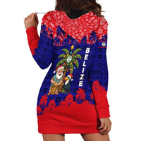 Belize Christmas Hoodie Dress with Santa Toucan Palm Tree and Tribal Holiday Pattern - Wonder Print Shop