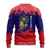 Belize Christmas Ugly Christmas Sweater with Santa Toucan Palm Tree and Tribal Holiday Pattern - Wonder Print Shop