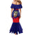 Belize Christmas Mermaid Dress with Santa Toucan Palm Tree and Tribal Holiday Pattern - Wonder Print Shop