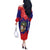 Belize Christmas Off The Shoulder Long Sleeve Dress with Santa Toucan Palm Tree and Tribal Holiday Pattern - Wonder Print Shop