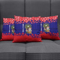 Belize Christmas Pillow Cover with Santa Toucan Palm Tree and Tribal Holiday Pattern - Wonder Print Shop
