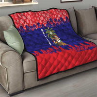 Belize Christmas Quilt with Santa Toucan Palm Tree and Tribal Holiday Pattern - Wonder Print Shop
