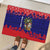 Belize Christmas Rubber Doormat with Santa Toucan Palm Tree and Tribal Holiday Pattern - Wonder Print Shop