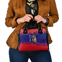 Belize Christmas Shoulder Handbag with Santa Toucan Palm Tree and Tribal Holiday Pattern - Wonder Print Shop