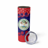 Belize Christmas Skinny Tumbler with Santa Toucan Palm Tree and Tribal Holiday Pattern - Wonder Print Shop