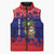 Belize Christmas Sleeveless Puffer Jacket with Santa Toucan Palm Tree and Tribal Holiday Pattern - Wonder Print Shop