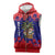 Belize Christmas Sleeveless Zip Hoodie with Santa Toucan Palm Tree and Tribal Holiday Pattern - Wonder Print Shop