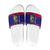 Belize Christmas Slide Sandals with Santa Toucan Palm Tree and Tribal Holiday Pattern - Wonder Print Shop