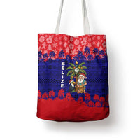 Belize Christmas Tote Bag with Santa Toucan Palm Tree and Tribal Holiday Pattern - Wonder Print Shop