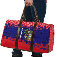 Belize Christmas Travel Bag with Santa Toucan Palm Tree and Tribal Holiday Pattern - Wonder Print Shop