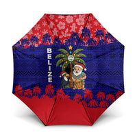 Belize Christmas Umbrella with Santa Toucan Palm Tree and Tribal Holiday Pattern - Wonder Print Shop
