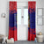 Belize Christmas Window Curtain with Santa Toucan Palm Tree and Tribal Holiday Pattern - Wonder Print Shop