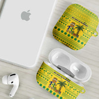 Saint Vincent and the Grenadines Christmas AirPods Case with Gingerbread Boy Palm Tree and Traditional Pattern - Wonder Print Shop