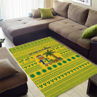 Saint Vincent and the Grenadines Christmas Area Rug with Gingerbread Boy Palm Tree and Traditional Pattern - Wonder Print Shop