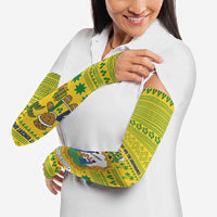 Saint Vincent and the Grenadines Christmas Arm Sleeves with Gingerbread Boy Palm Tree and Traditional Pattern - Wonder Print Shop