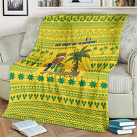 Saint Vincent and the Grenadines Christmas Blanket with Gingerbread Boy Palm Tree and Traditional Pattern - Wonder Print Shop
