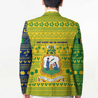 Saint Vincent and the Grenadines Christmas Blazer with Gingerbread Boy Palm Tree and Traditional Pattern - Wonder Print Shop