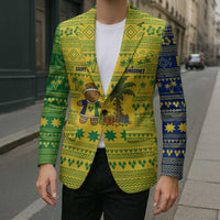 Saint Vincent and the Grenadines Christmas Blazer with Gingerbread Boy Palm Tree and Traditional Pattern - Wonder Print Shop