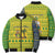 Saint Vincent and the Grenadines Christmas Bomber Puffer Jacket with Gingerbread Boy Palm Tree and Traditional Pattern - Wonder Print Shop