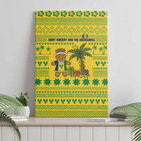 Saint Vincent and the Grenadines Christmas Canvas Wall Art with Gingerbread Boy Palm Tree and Traditional Pattern - Wonder Print Shop