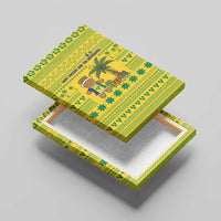 Saint Vincent and the Grenadines Christmas Canvas Wall Art with Gingerbread Boy Palm Tree and Traditional Pattern - Wonder Print Shop