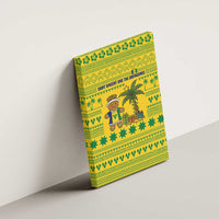 Saint Vincent and the Grenadines Christmas Canvas Wall Art with Gingerbread Boy Palm Tree and Traditional Pattern - Wonder Print Shop