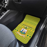 Saint Vincent and the Grenadines Christmas Car Mats with Gingerbread Boy Palm Tree and Traditional Pattern - Wonder Print Shop