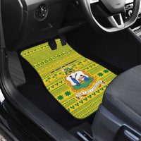 Saint Vincent and the Grenadines Christmas Car Mats with Gingerbread Boy Palm Tree and Traditional Pattern - Wonder Print Shop