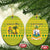 Saint Vincent and the Grenadines Christmas Ceramic Ornament with Gingerbread Boy Palm Tree and Traditional Pattern - Wonder Print Shop
