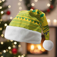 Saint Vincent and the Grenadines Christmas Santa Hat with Gingerbread Boy Palm Tree and Traditional Pattern - Wonder Print Shop