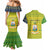 Saint Vincent and the Grenadines Christmas Couples Matching Mermaid Dress and Hawaiian Shirt with Gingerbread Boy Palm Tree and Traditional Pattern - Wonder Print Shop